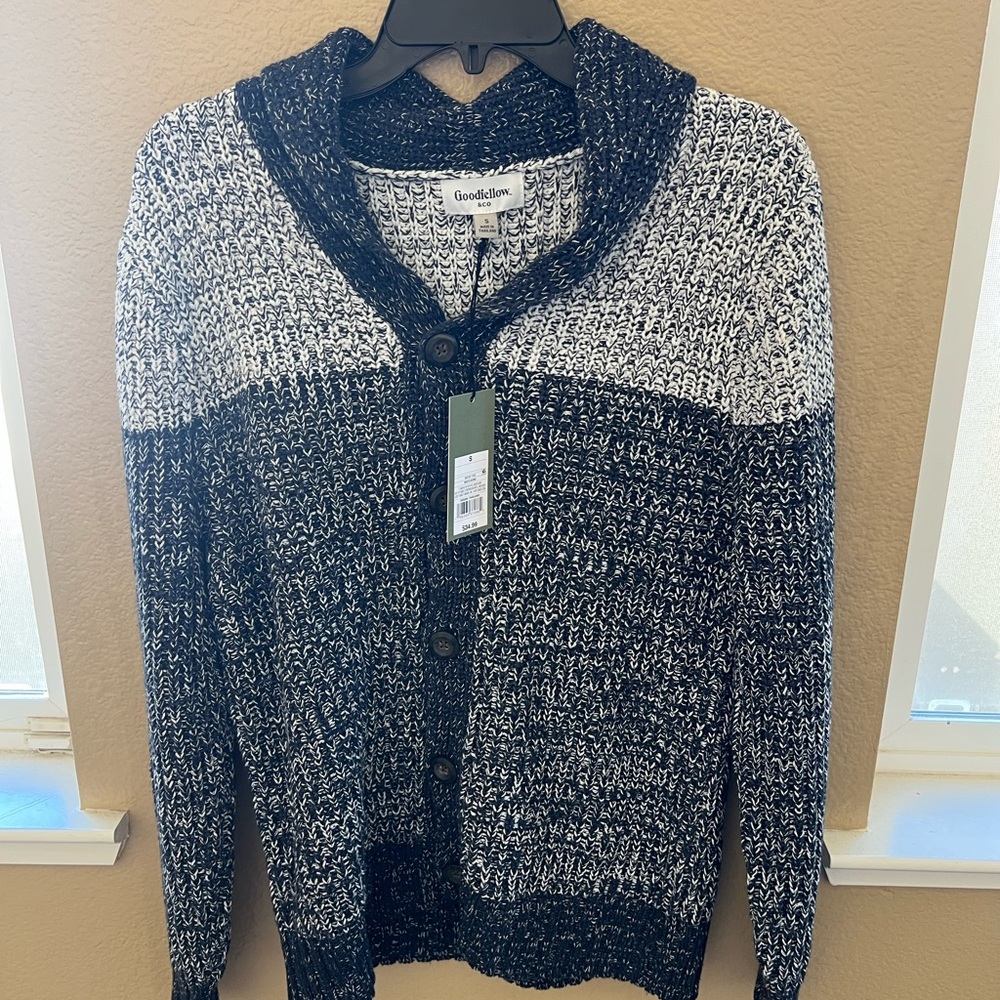 Goodfellow & Co Men's Black and White Cardigan Sweater